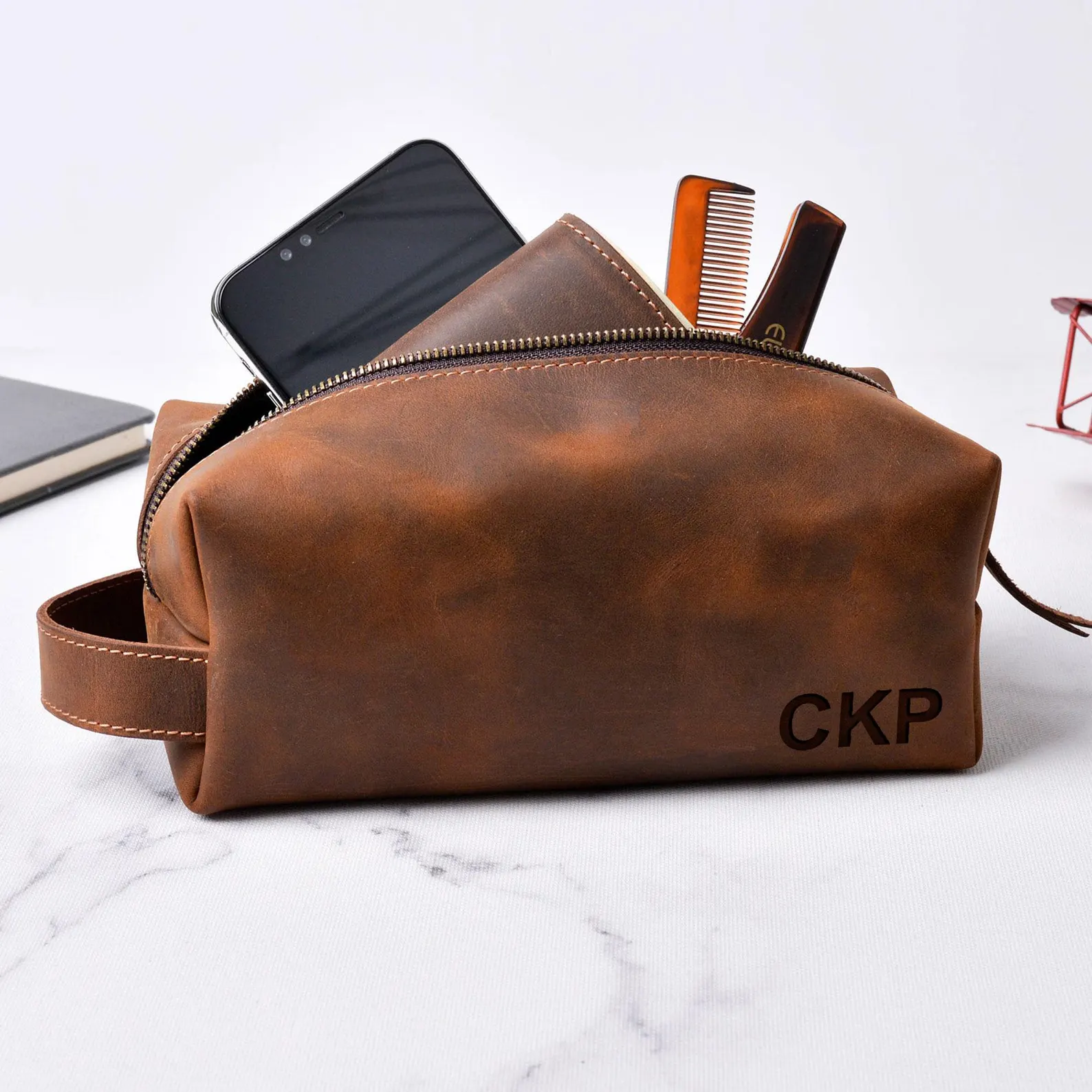 Customer Leather Dopp Kit